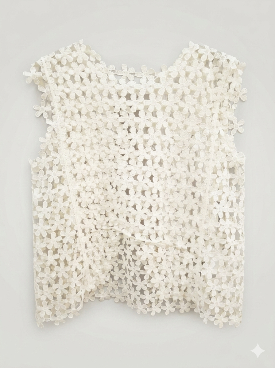Guipure Lace Floral Cutout Tank Top