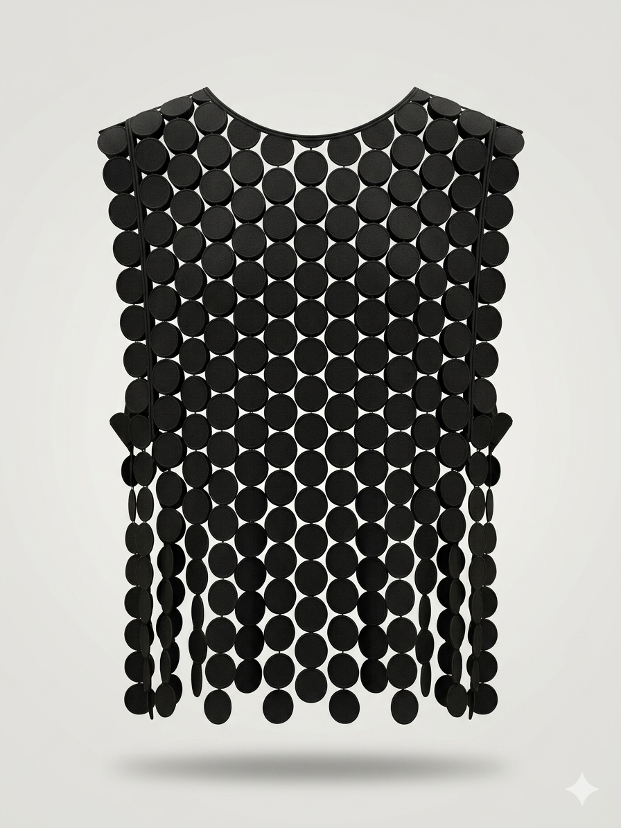 Geometric Round Disc Chainmail Tank Top