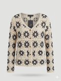 Geometric Floral Crochet Cardigan