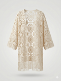 Boho Starburst Wheel Open-Knit Cardigan