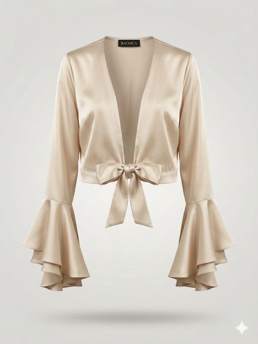 Amour Satin Tie-Front Top