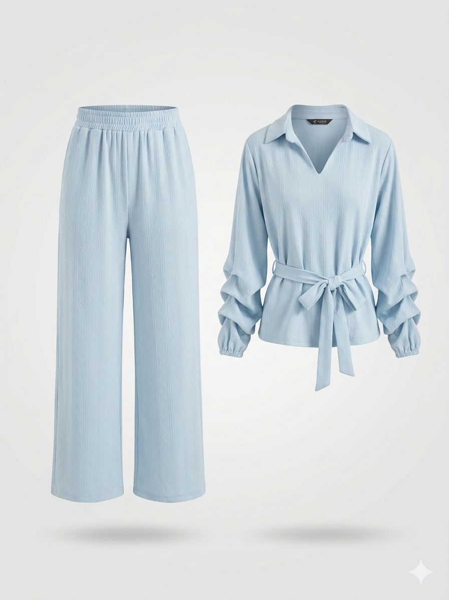Two-Piece Pointelle Knit Loungewear Set