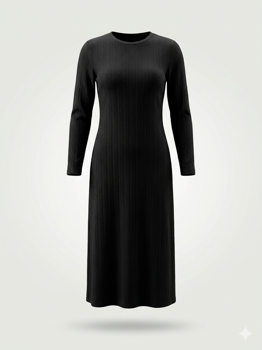 Cable-Knit Knitwear Maxi Dress