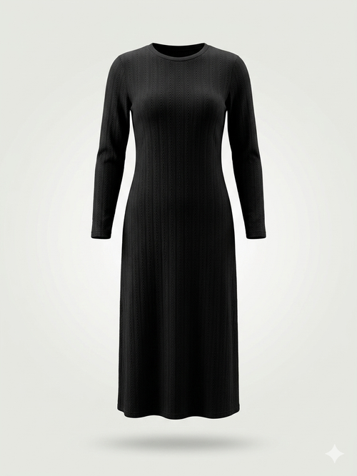Cable-Knit Knitwear Maxi Dress