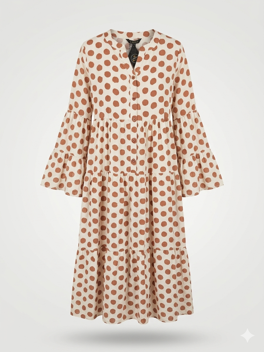 Dune Polka-Dot Tiered Midi Dress