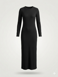 Minimalist Full-Length Ribbed Base Dress