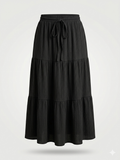 Tiered Crinkle Midi/Maxi Skirt