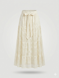Lace Tiered Maxi Skirt with Waist Tie
