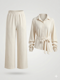 Two-Piece Pointelle Knit Loungewear Set