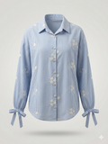 Striped Embroidered Button-Down