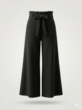 High-Waisted Wide-Leg Trousers with a Matching Tie Belt