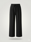 High-Waisted Wide-Leg linen Crinkle Trousers